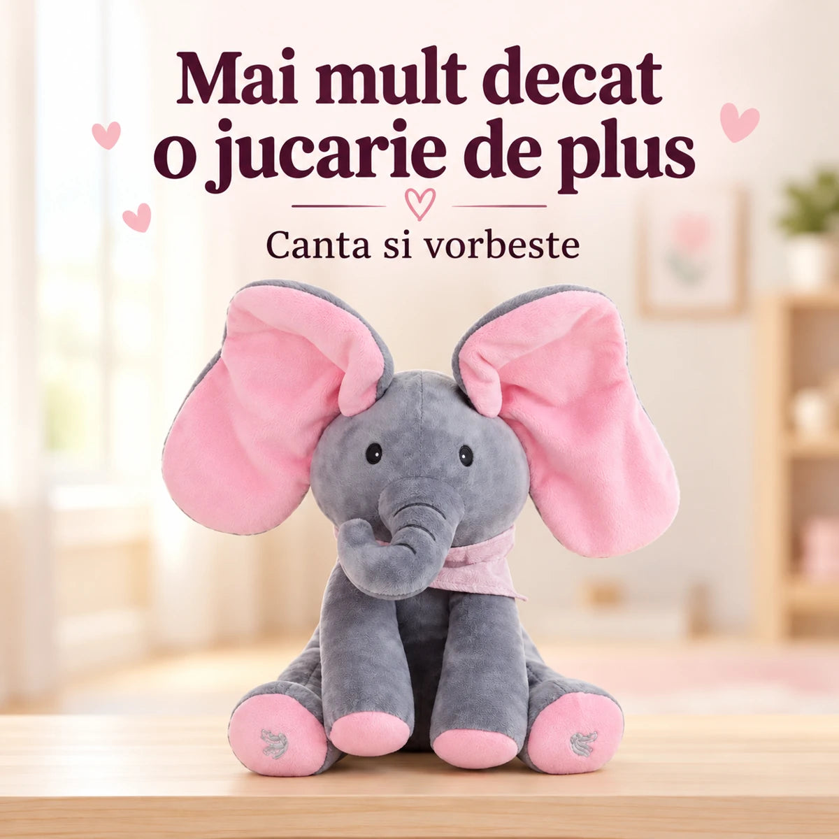 Elefant Cucu Bau - Mai mult decat o jucarie de plus. Canta si vorbeste