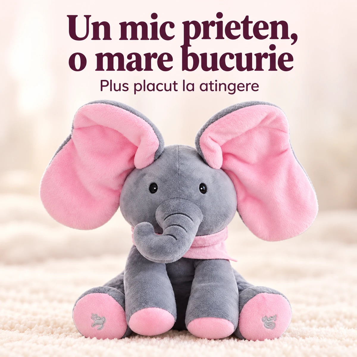 Elefant Cucu Bau - Un mic prieten, o mare bucurie. Plus placut la atingere