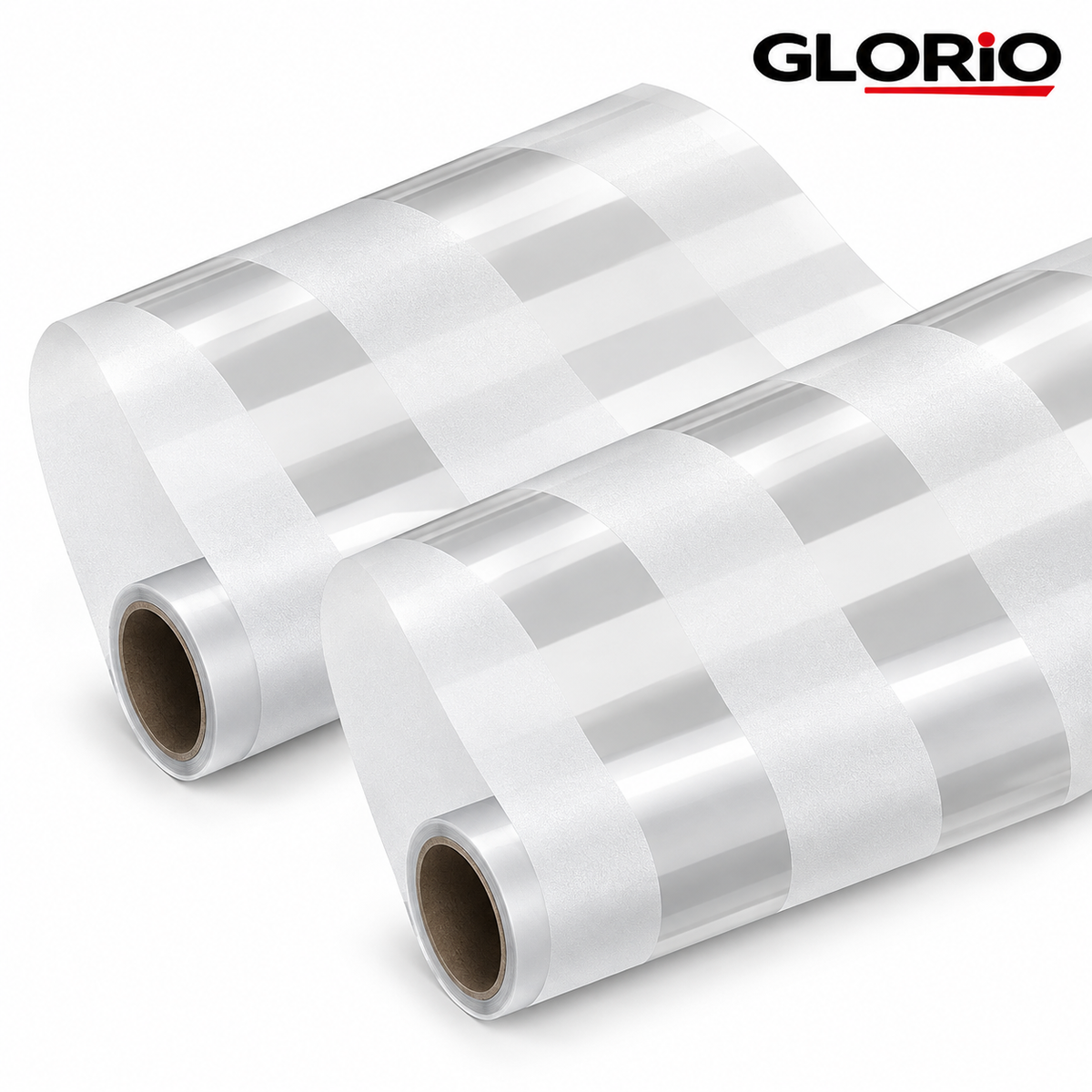 1 + 1 GRATIS - Pachet 2 role folie geam GLORIO Frosty cu dungi, 2m x 60cm - 2