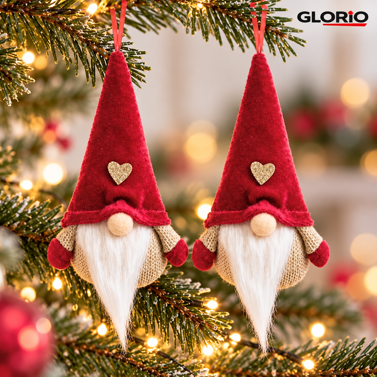 1 + 1 GRATIS - Pachet 2 ornamente Gnome GLORIO pentru brad, 4 variante - 2