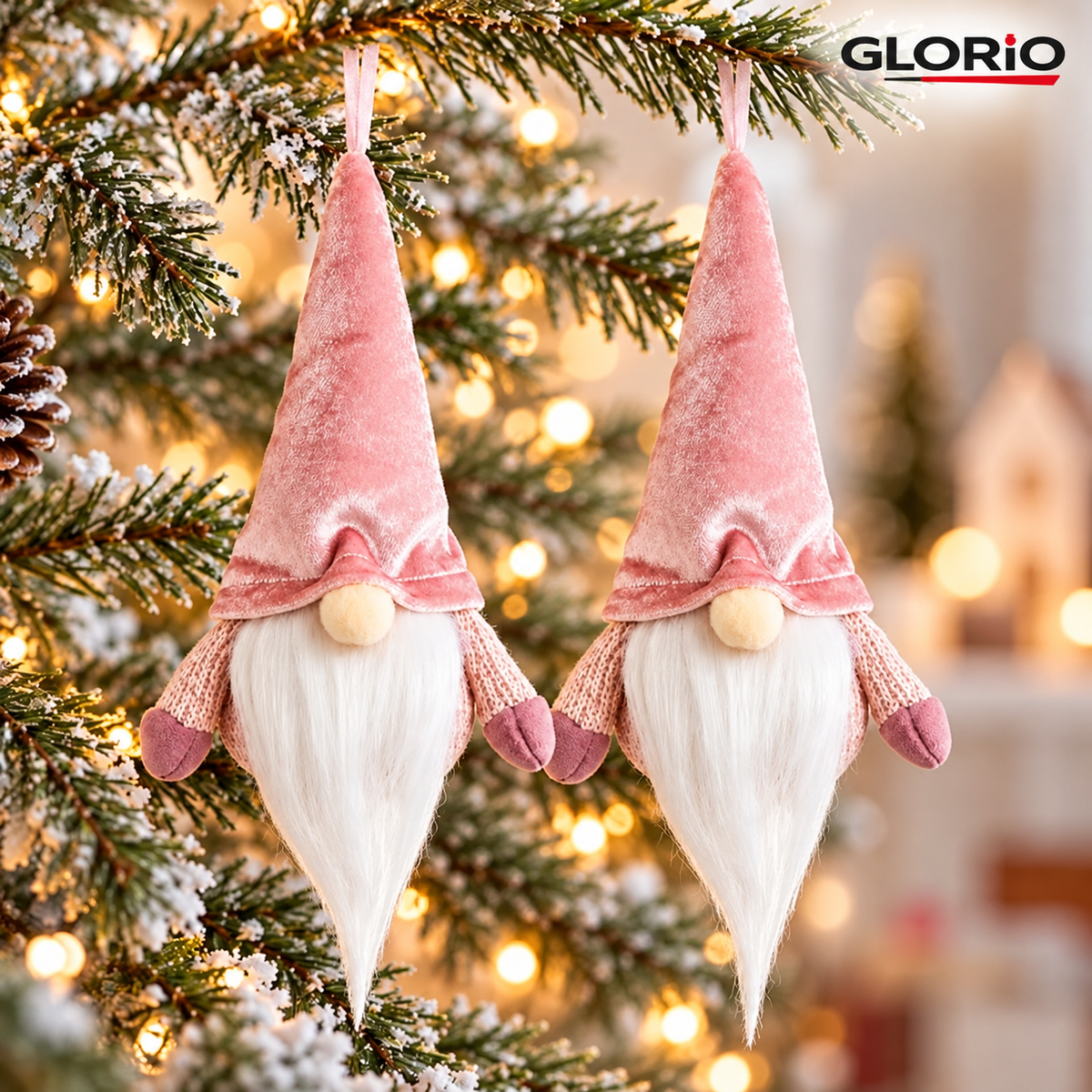 1 + 1 GRATIS - Pachet 2 ornamente Gnome GLORIO pentru brad, 4 variante - 4