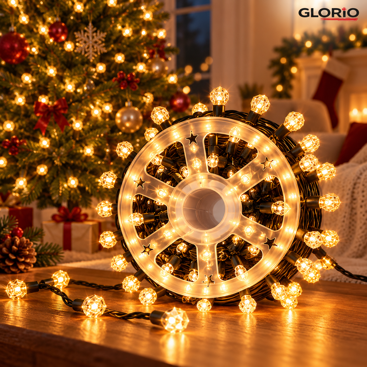 Instalatie Glorio 50m 240 LED Crystal alb cald 5