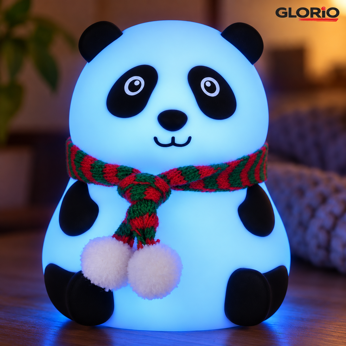 Lampa de veghe Panda, 7 culori LED, silicon, touch si USB - Glorio - 3