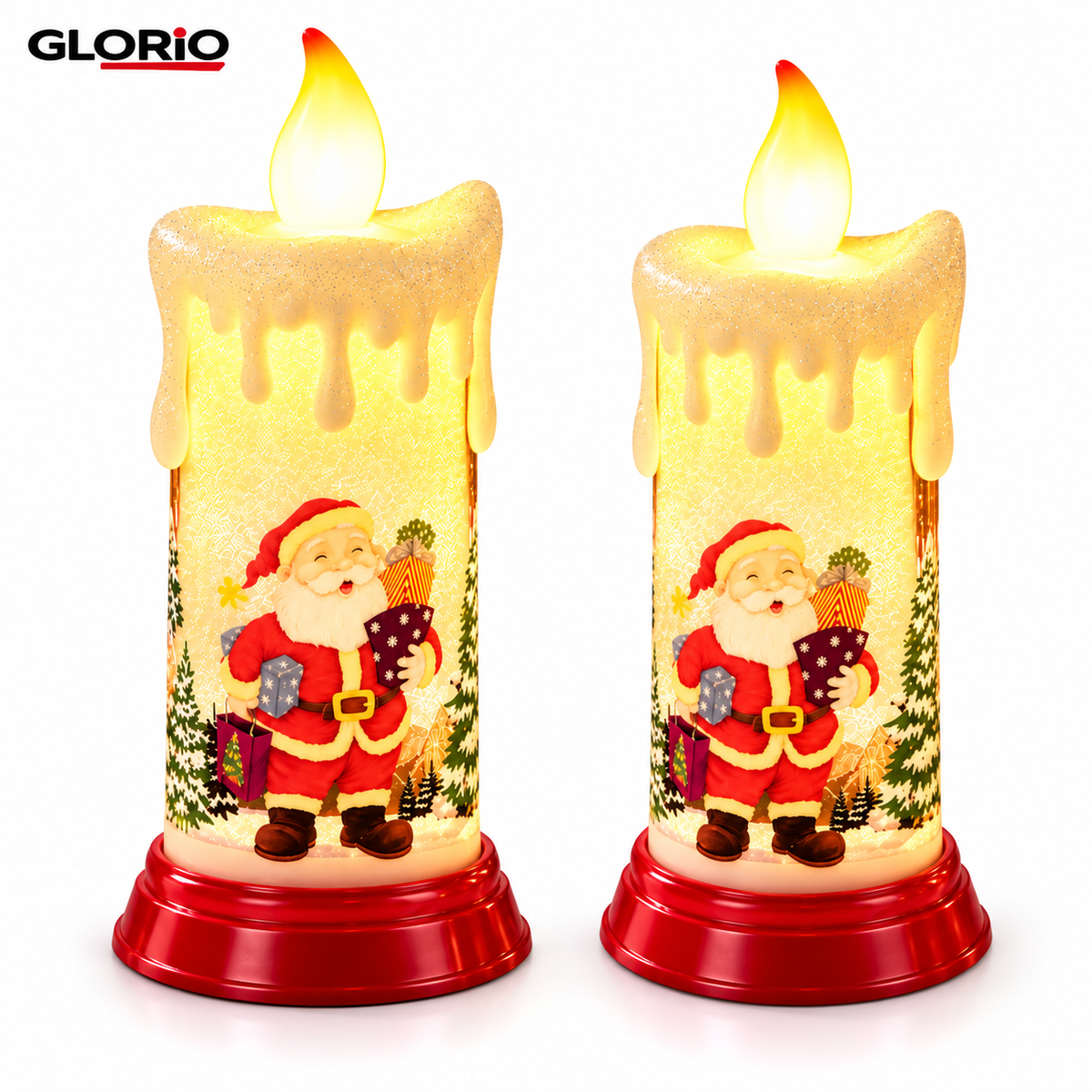 1+1 Gratuit - Lumanare LED cu Mos Craciun, flacara palpaitoare - Pachet 2 bucati - 5