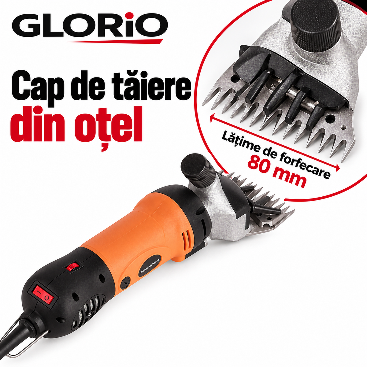 Mașină de tuns oi Glorio – Cap de tăiere din oțel