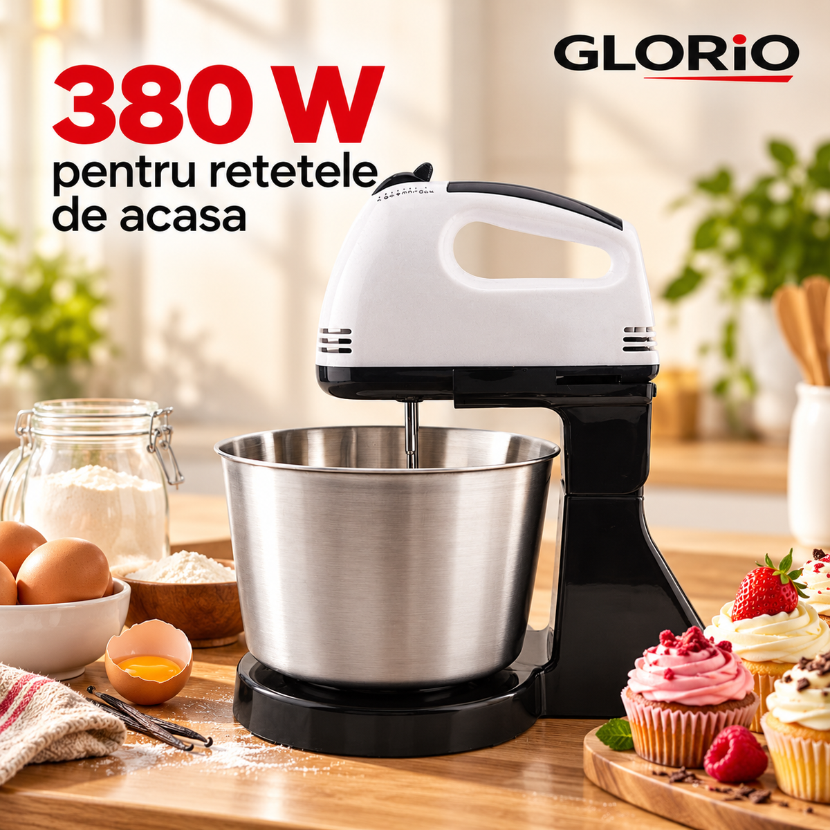 Mixer electric Glorio 380 W pentru retete de acasa