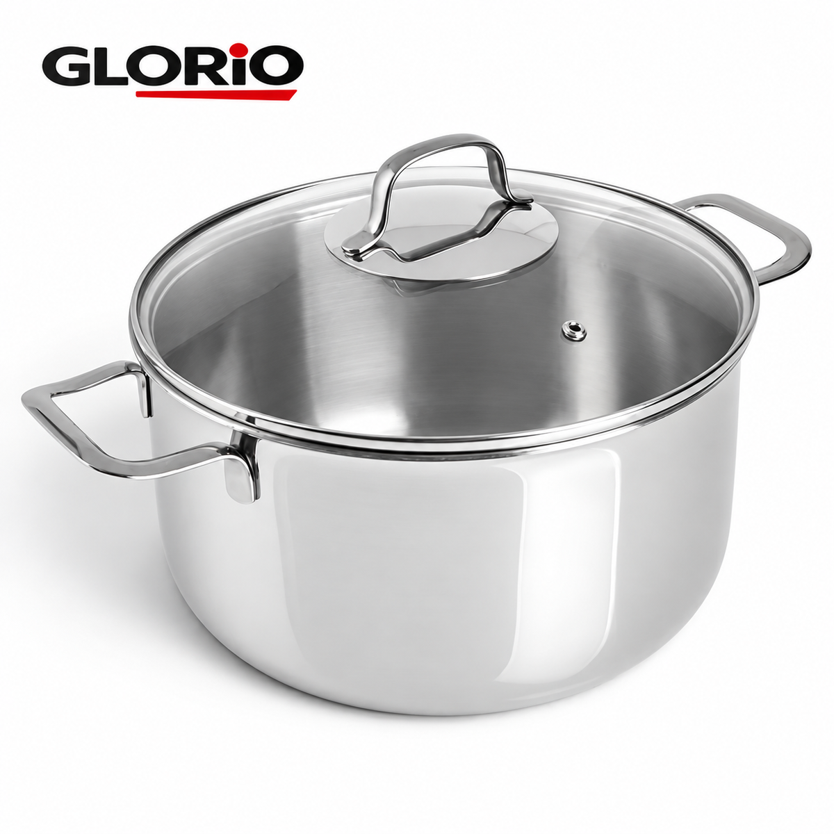 Oala GLORIO din inox cu capac din sticla, 24 cm, 5,7 L, inductie - 2