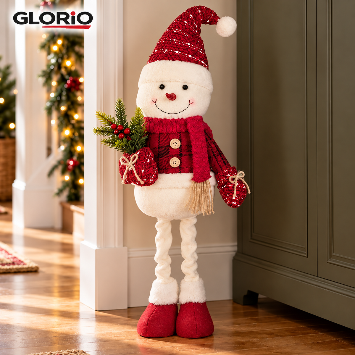 Om de zapada decorativ GLORIO, 76 cm, jacheta rosie - 4