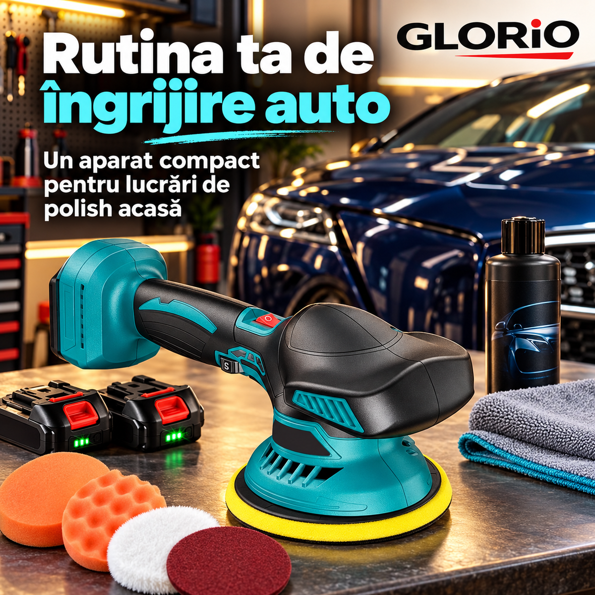 Aparat polish auto în rutina de detailing
