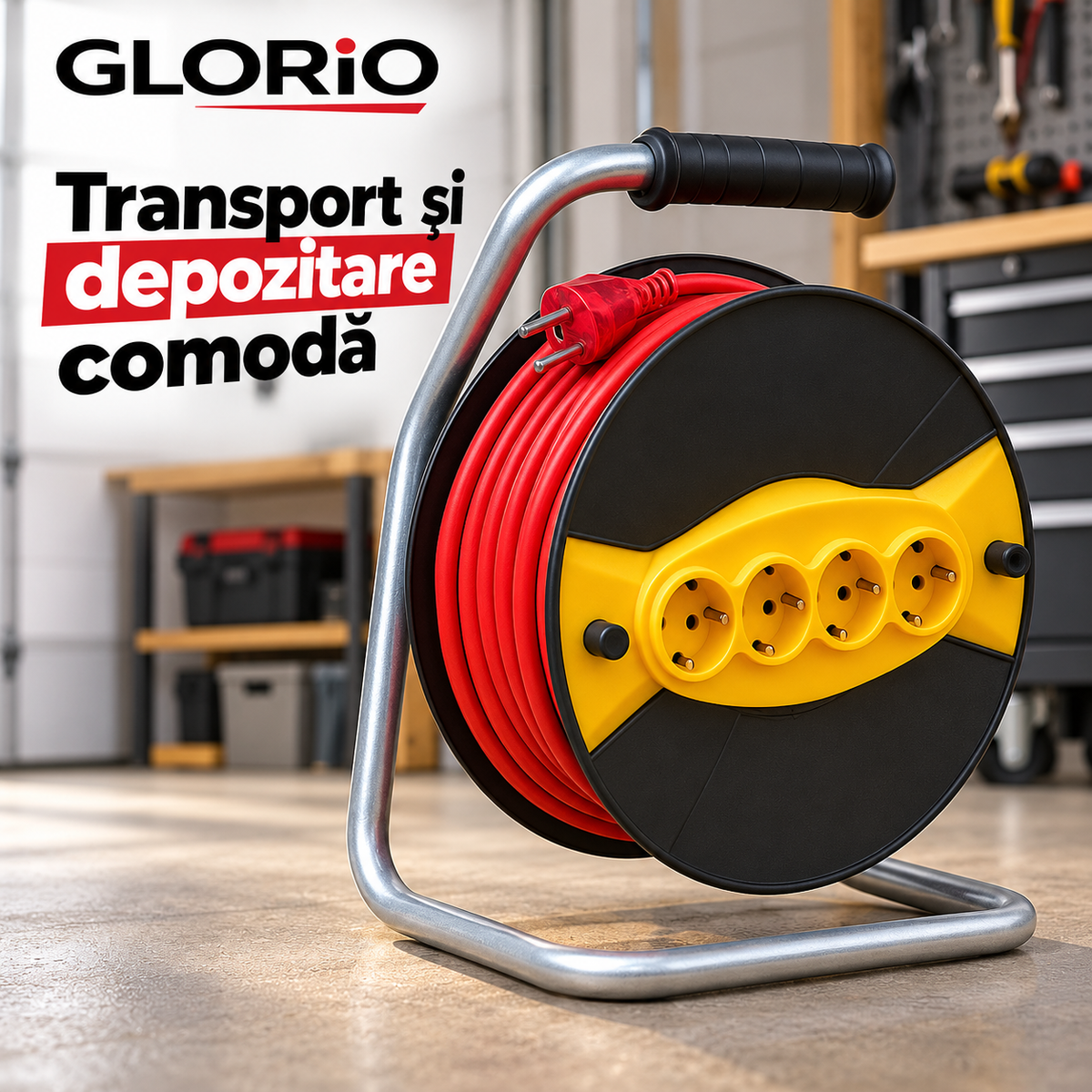 Prelungitor Glorio 50 m – Transport și depozitare comodă
