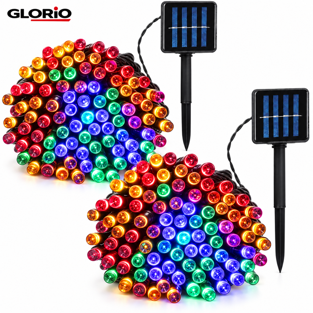 1+1 Gratuit - Instalatie solara 10 m, 100 LED-uri multicolor - Pachet 2 bucati - 3