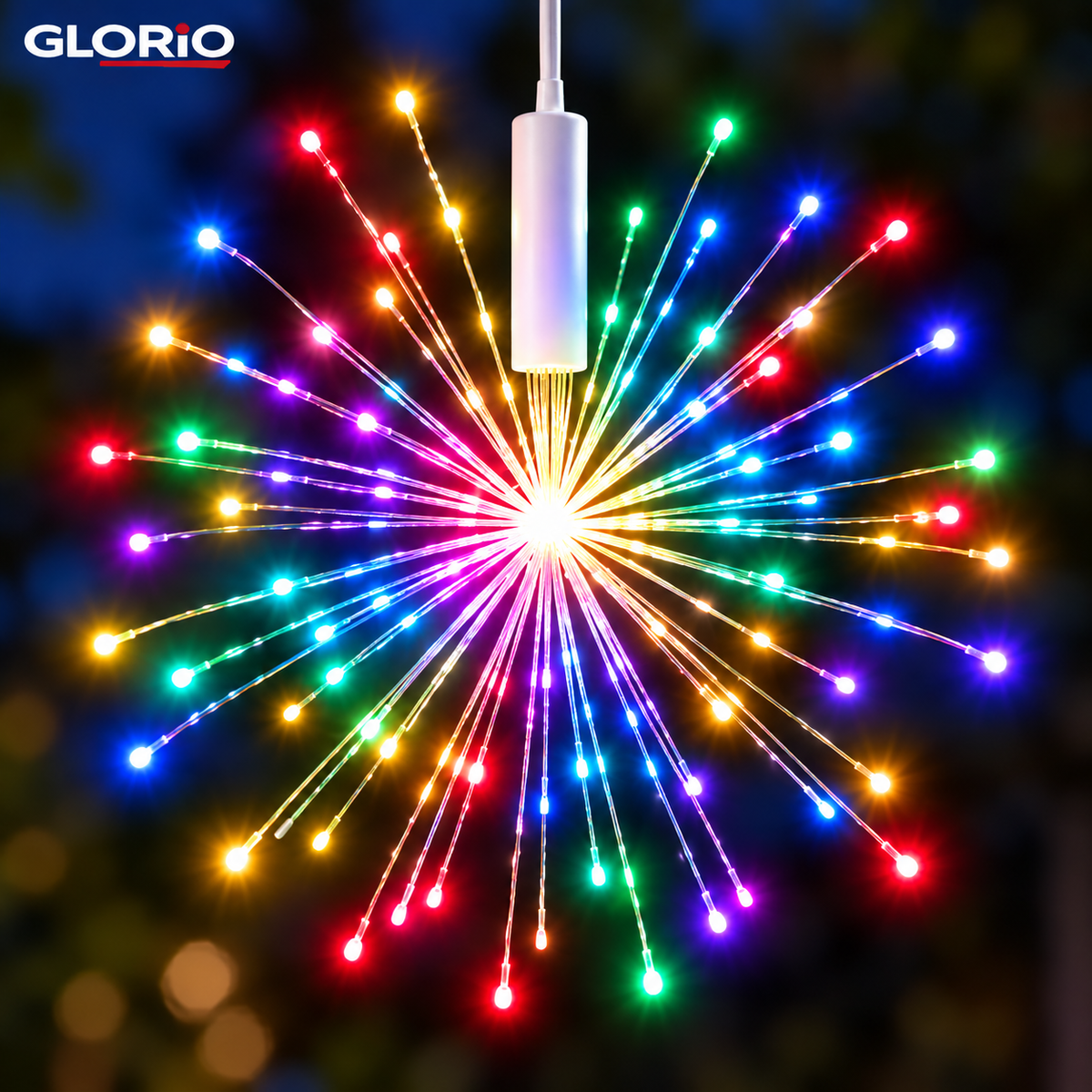 Instalatie solara tip artificii, 450 LED-uri, telecomanda - Glorio - 5