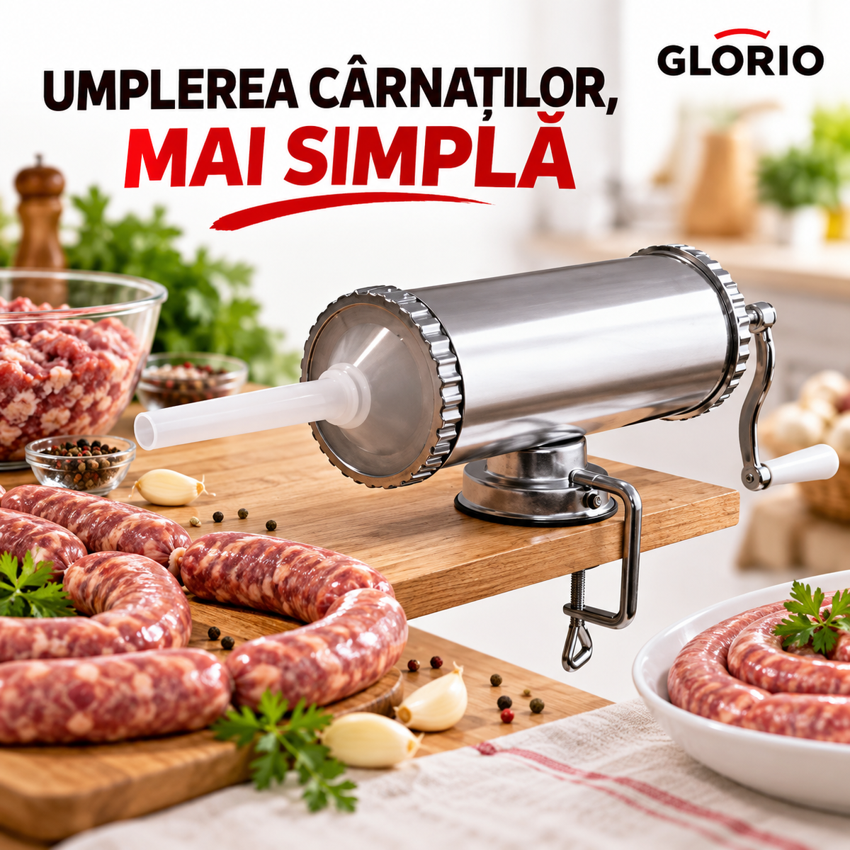 Aparat manual Vanessa pentru umplerea cârnaților