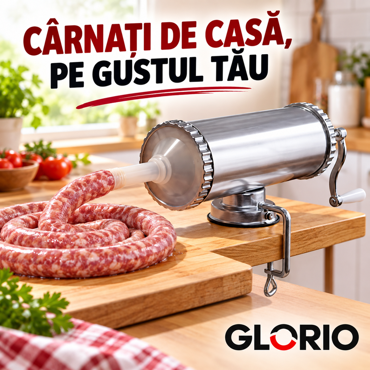 Cârnați de casă preparați cu aparatul Vanessa
