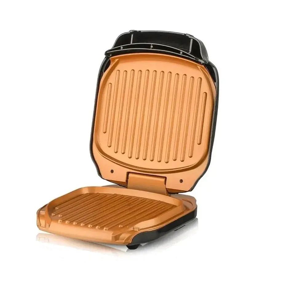 Gratar electric, RAF R522, 1000W, cu capac, placi antiaderente, 25x22x32 cm, negru Glorio