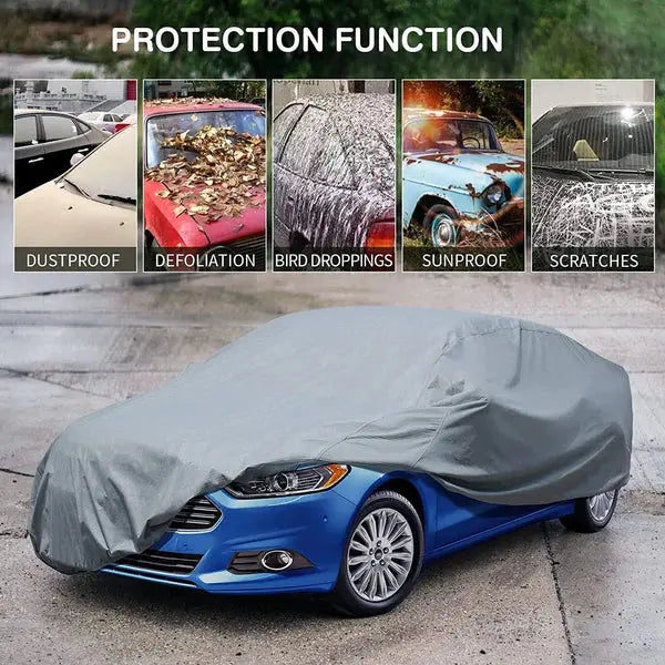 Prelata Universala Pentru Autoturisme, Acopera Complet Masina, Usor de Depozitat, Gri Neamtul.ro