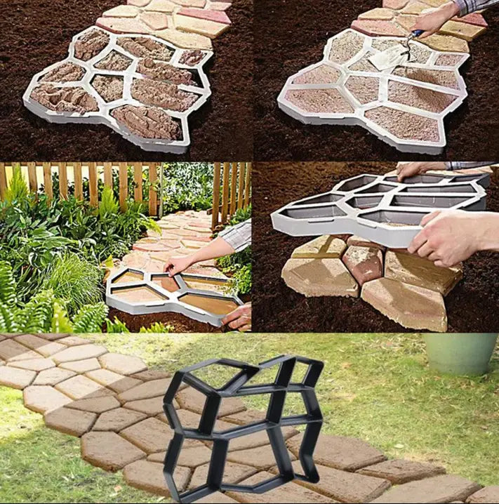 Matriță Pavaj Manual pentru Grădină și Curte – Formă Reutilizabilă din Plastic pentru Alei cu Aspect de Piatră Naturală Glorio