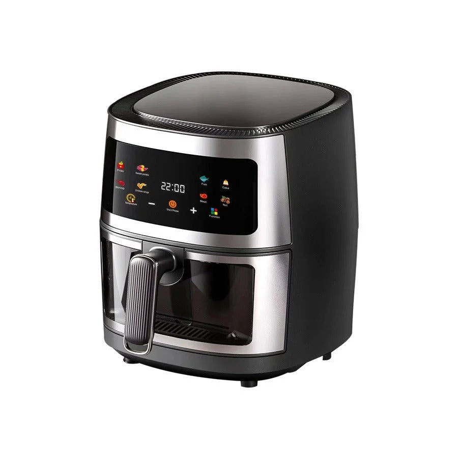 Friteuza cu aer cald, Air Fryer 6L, 2400 W, afisaj digital LCD color, Touch control, otel inoxidabil Glorio