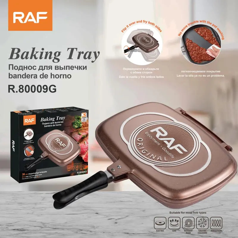 Tigaie Dublă Reversibilă RAF R.80009G – Gătit Rapid, Sănătos și Fără Miroas Glorio