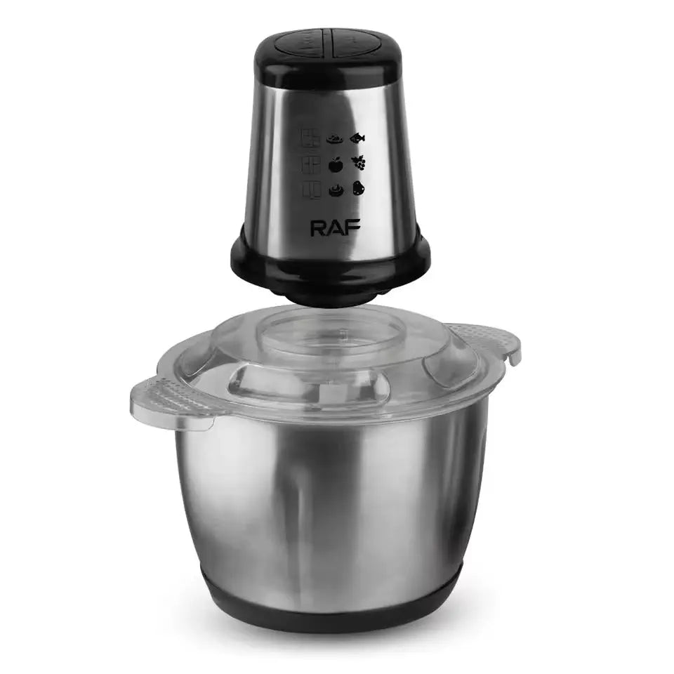 Tocător electric de carne RAF R.7031, bol inox 3L – aparat multifuncțional de bucătărie, putere mare, ideal pentru carne, legume și preparate rapide Glorio