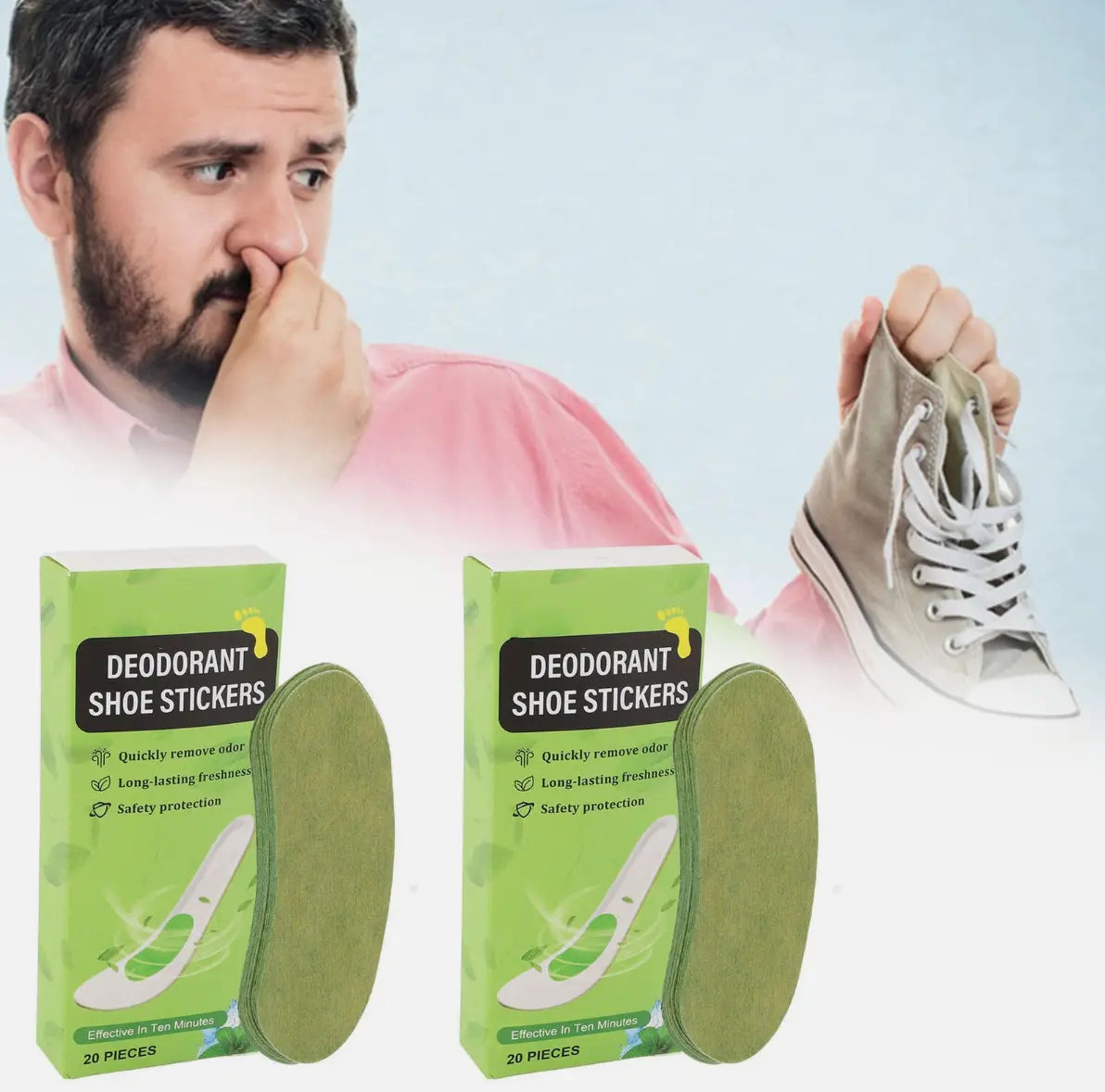 STOP MIROS! Set 20 + 20 GRATIS ! Autocolante parfumate pentru incaltaminte Glorio