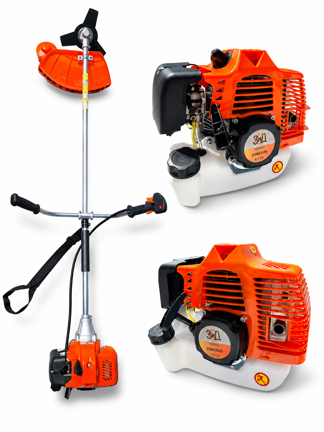 Motocoasa pe benzina ZID ZGBC525, 6.7CP, 52CC, 16000RPM, Accesorii incluse Glorio