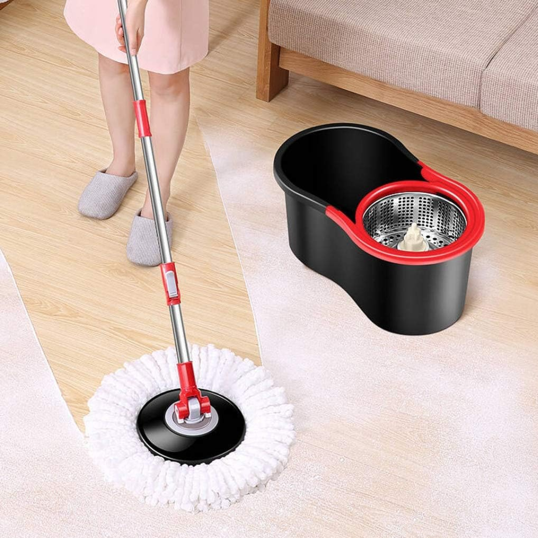 Set mop rotativ cu găleată și detergent pentru pardoseli cadou – Miros Alpin Glorio