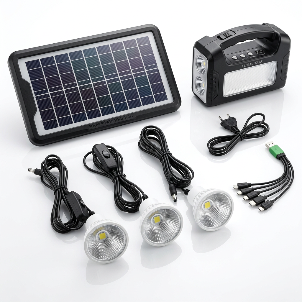 Kit de Urgență Solar 7 în 1 – Lumină, Energie, Radio Bluetooth și Siguranță Oriunde, Chiar și Fără Curent Glorio