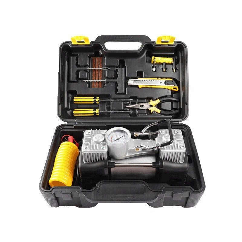 Kit compresor auto premium 12V cu dublu piston și trusă completă Glorio