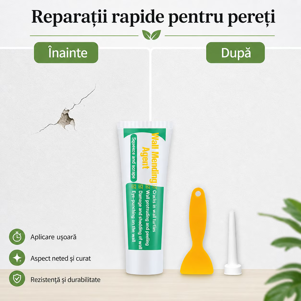 Kit pentru repararea pereților – finisaj neted, rapid și profesional Glorio