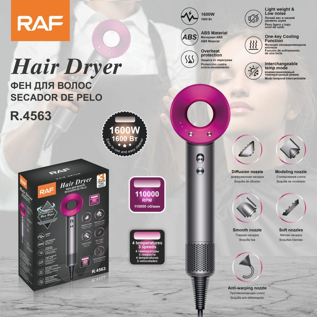 Uscător de Păr Profesional RAF R.4563 – Putere și Eleganță Premium Glorio