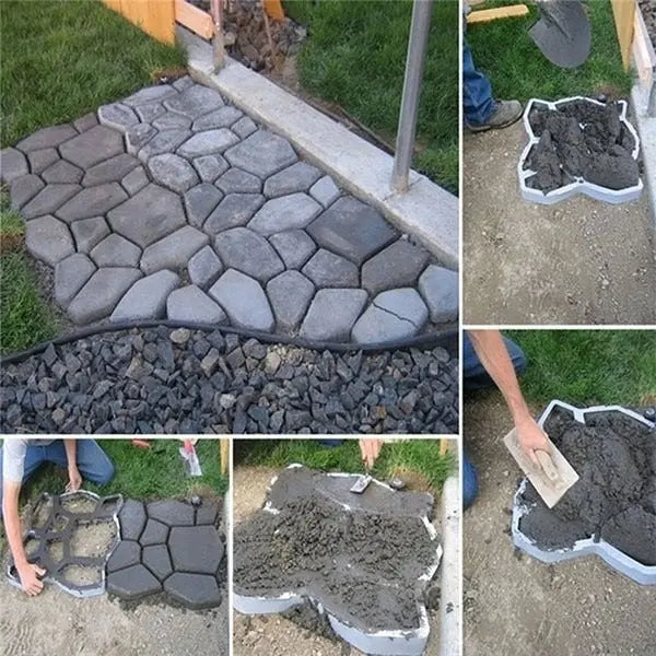 Matriță Pavaj Manual pentru Grădină și Curte – Formă Reutilizabilă din Plastic pentru Alei cu Aspect de Piatră Naturală Glorio