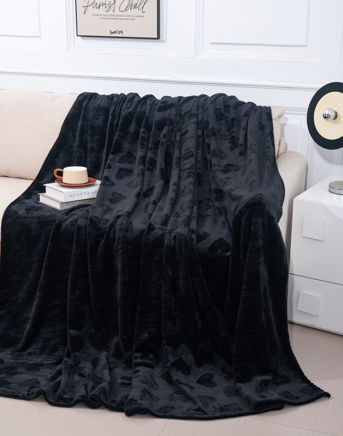 Patura Cocolino 200x230 cm, Model Inimioare, pentru Pat Dublu, albastru Glorio