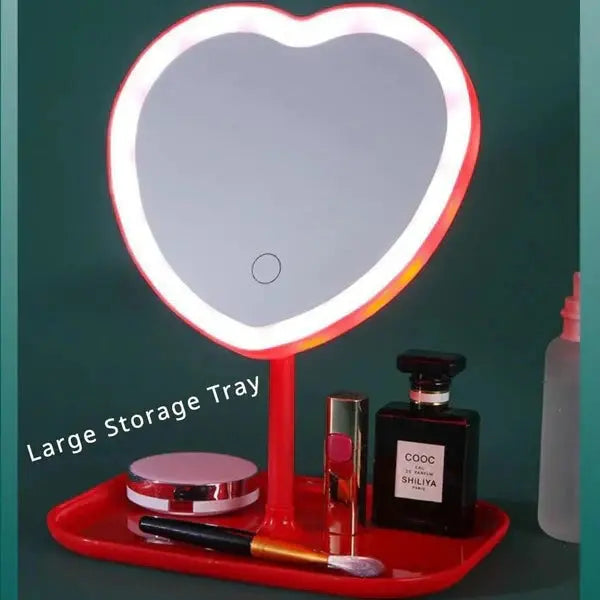 Oglinda De Machiaj, Cu Lumina LED, Incarcare USB, Lumina Reglabila, Tavita De Depozitare Inclusa Doimeseriasi.ro