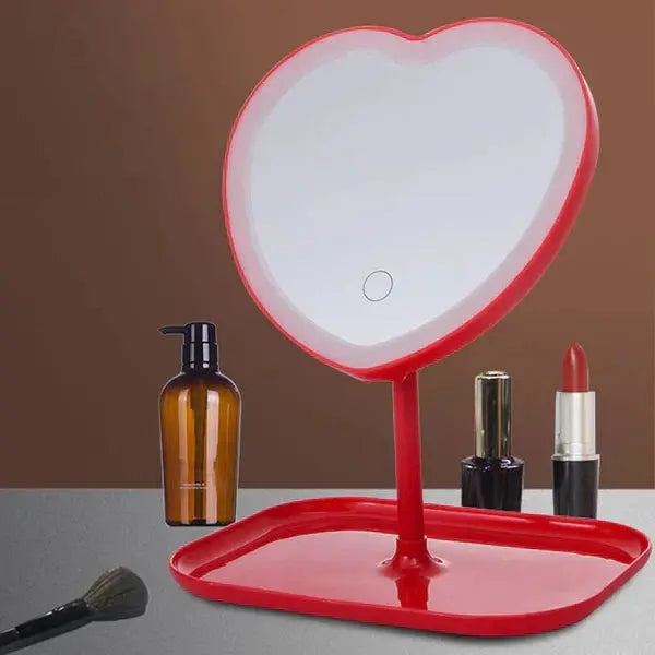 Oglinda De Machiaj, Cu Lumina LED, Incarcare USB, Lumina Reglabila, Tavita De Depozitare Inclusa Doimeseriasi.ro