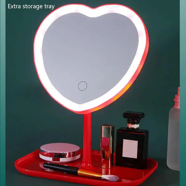Oglinda De Machiaj, Cu Lumina LED, Incarcare USB, Lumina Reglabila, Tavita De Depozitare Inclusa Doimeseriasi.ro