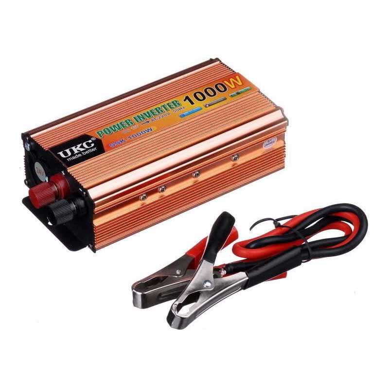 Invertor Auto 12V la 220V, 1000W UKC – Alimentare AC din Mașină, Compact și Sigur Glorio