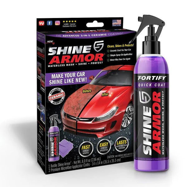 Kit Ceara lichida Shine Armor 236 ml + Laveta microfibra 3 in 1 Glorio