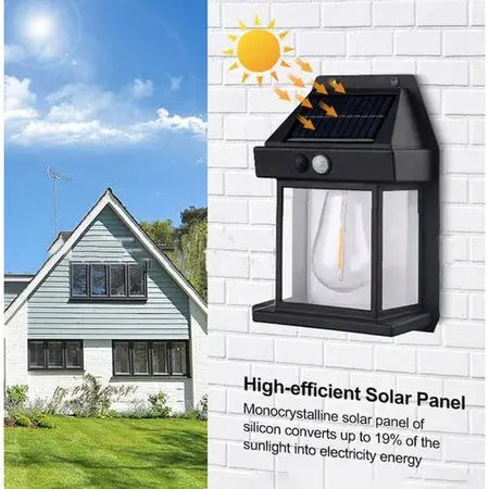OFERTA 1 + 1 GRATIS: Lampa Solara Retro Cu Bec si 3 Moduri De Iluminare si Senzor De Miscare Doimeseriasi.ro