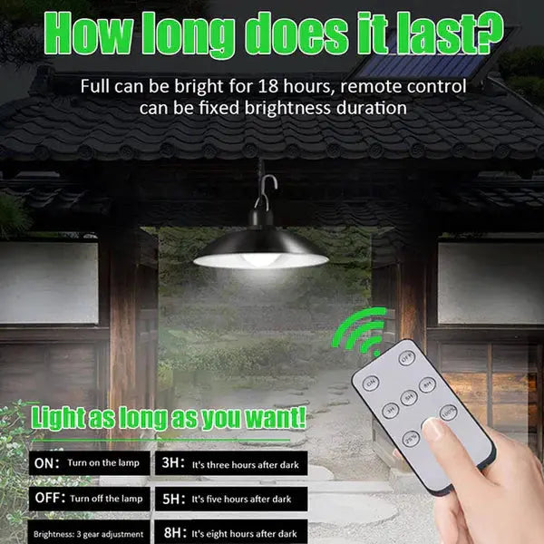 Lampa Suspendata Cu Incarcare Solara, Reglare Intensitate Lumina, Control Prin Telecomanda, Lumina Alb Rece Doimeseriasi.ro