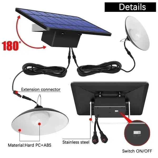 Lampa Suspendata Cu Incarcare Solara, Reglare Intensitate Lumina, Control Prin Telecomanda, Lumina Alb Rece Doimeseriasi.ro