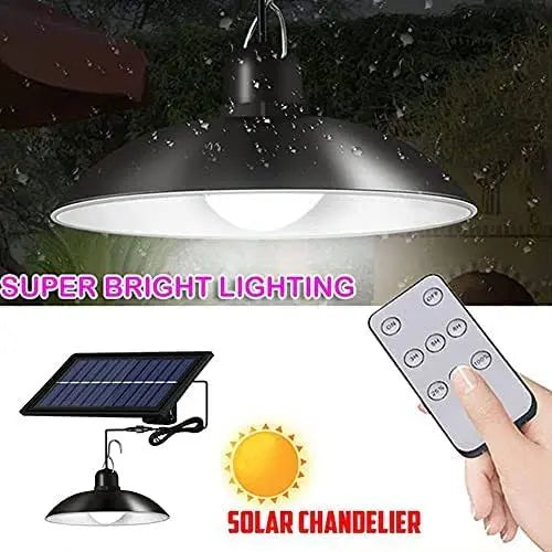 Lampa Suspendata Cu Incarcare Solara, Reglare Intensitate Lumina, Control Prin Telecomanda, Lumina Alb Rece Doimeseriasi.ro