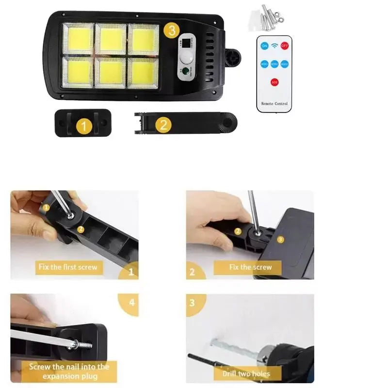 1+1 GRATIS: Lampa Solara, Cu Senzor De Miscare SI Telecomanda 300W Doimeseriasi.ro