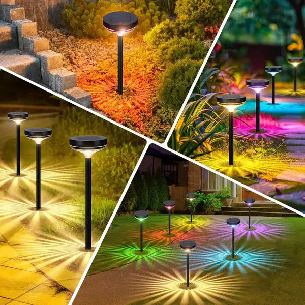 Set 2 Lampi Solare Stralucitoare, Cu Reflexii Puternice, Pentru Exterior, Rezistente La Apa, Alb Cald si Multicolor Doimeseriasi.ro
