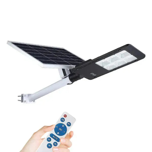 Lampa Solara Cu Stalp Metalic, Iluminare Puternica, 400W, Control Din Telecomanda, Rezistent La Intemperii Doimeseriasi.ro