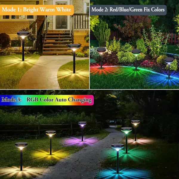 Set 2 Lampi Solare Stralucitoare, Cu Reflexii Puternice, Pentru Exterior, Rezistente La Apa, Alb Cald si Multicolor Doimeseriasi.ro