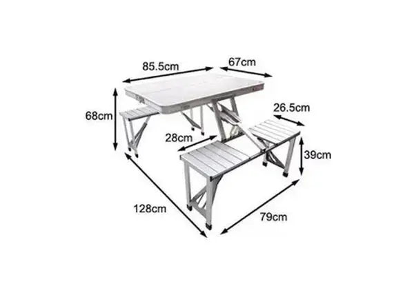 Masa Pliabila, Tip Geamantan, Cu 4 Scaune si Suport Umbrela, Din Aluminiu Doimeseriasi.ro