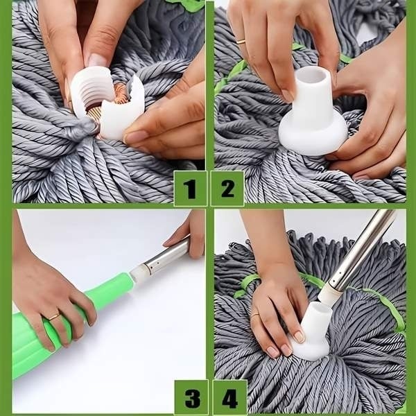 Mop Uriaș cu Stoarcere Automată prin Rotire, Fără Găleată, Putere Mare de Absorbție Glorio