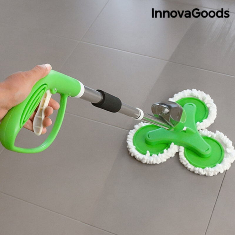 Mop Profesional Triplu Cu Functia “Curata Tot Si Coluturi” , Cu Pulvelizator Si 3 Lavete Lavabile Din Microfibra + Mini Mop Portabil CADOU Neamtul.ro