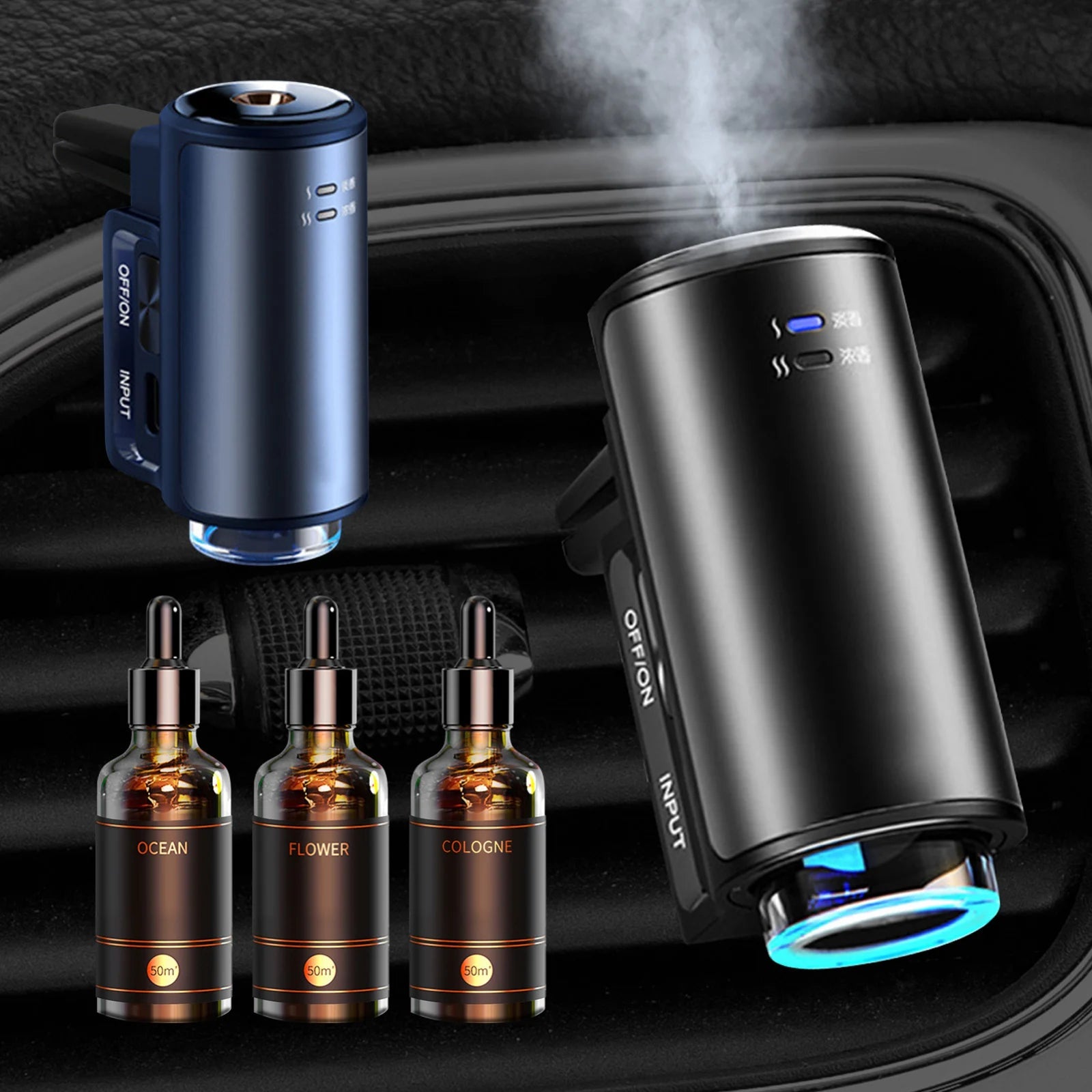 Difuzorul inteligent de parfum Auto, Odorizant Parfum, 160 ml, 4 niveluri de pulverizare, Incarcare USB Glorio